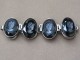 Vintage 1960s Black Intaglio Glass Bracelet
