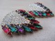 Vintage 1980s Large Multicoloured Diamante Rhinestone Clip On Earrings