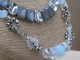 Satin Entwined Necklace with Glass Crystal Faceted Beads
