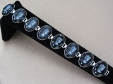 Vintage 1960s Black Intaglio Glass Bracelet