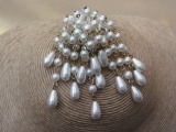 Vintage 1960s White Faux Pearl Cascade Style Brooch