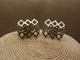 Vintage 1980s Cufflinks in Gold Tone with Zig Zag Design
