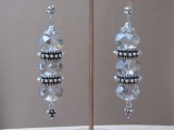 Handcrafted Smoky Quartz Crystal Earrings with Sterling Silver Loops in an Antique Setting