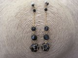 Long Black Facet Acrylic Crystal Bead Earrings