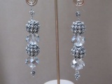 Handcrafted Smoky Quartz Crystal Sterling Silver Ball Bracelet and Earring Set