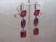 Ruby Crystal Three Piece Set Encased in an Antique Bronze Metal Setting